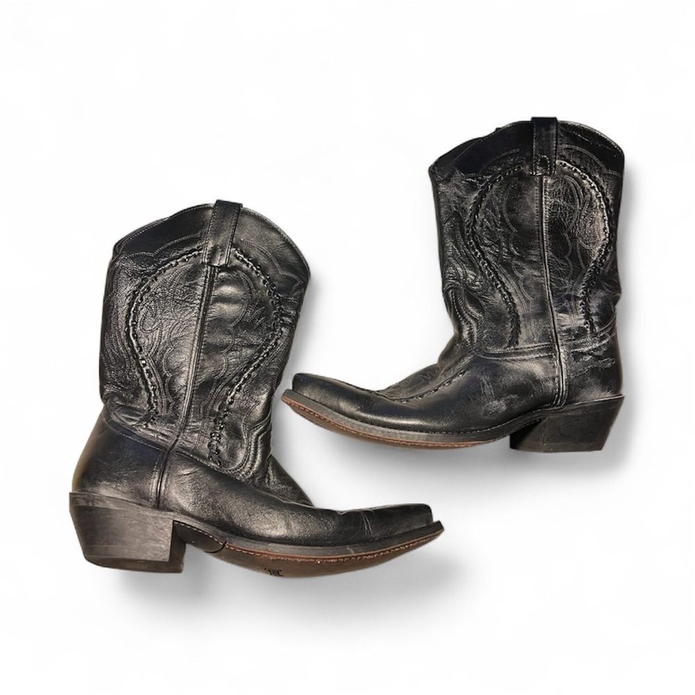 Laredo Laramie Mens Black Leather Cord and Buck stitch Western Boots